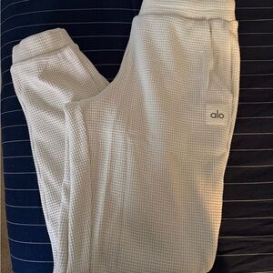 ALO Yoga ivory Waffle Knit Pants